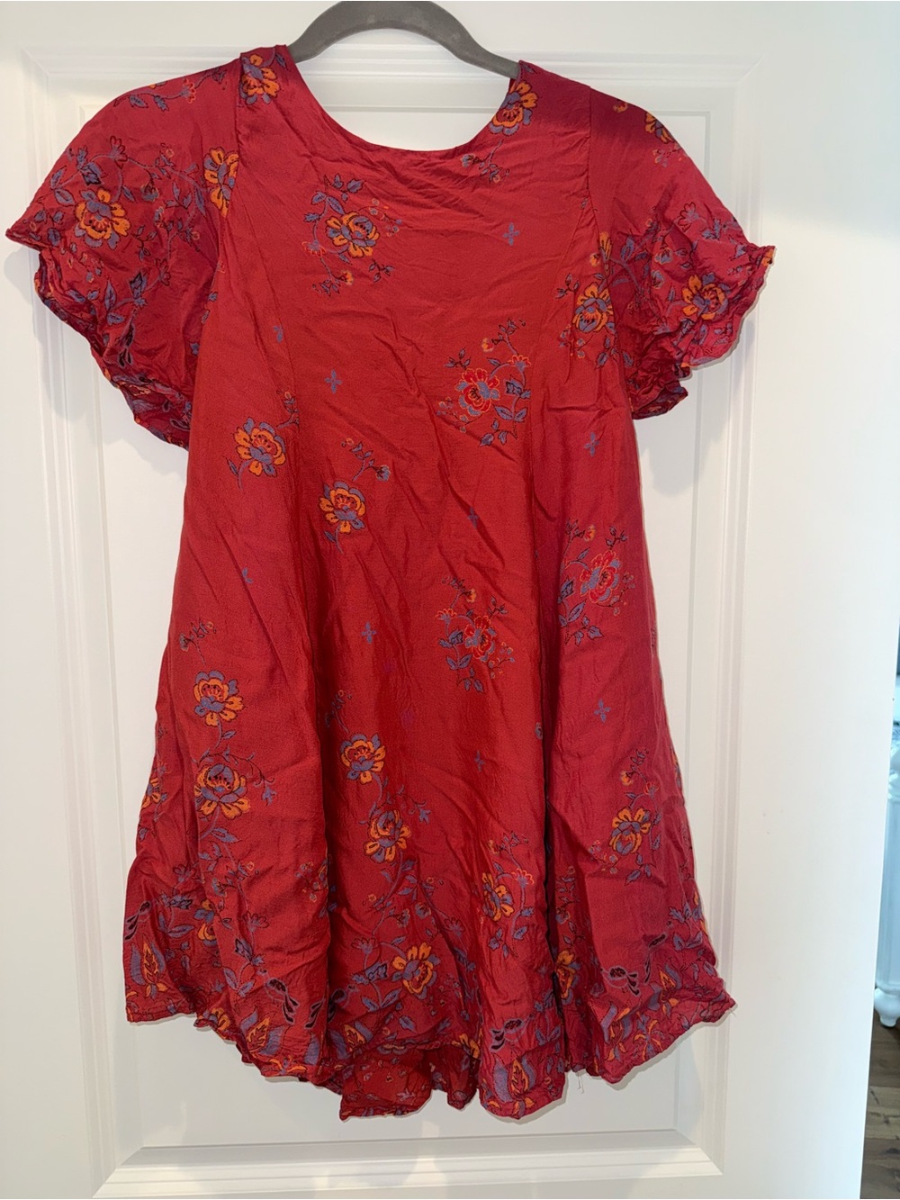 Foral Fall Mini dress with back cutout